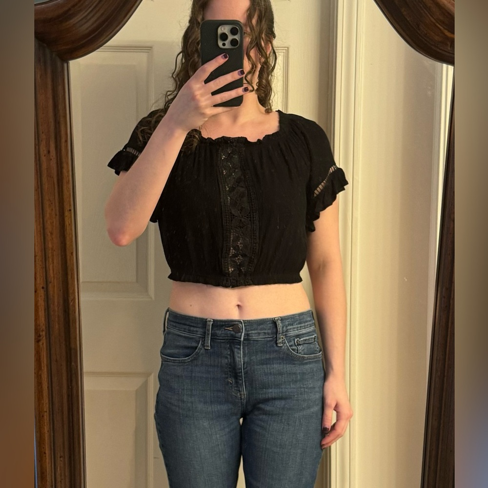*3 for $9* Black Peasant Blouse